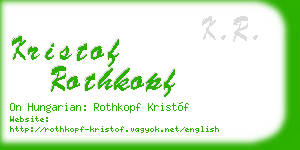 kristof rothkopf business card